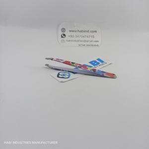 Direct Manufacturer's Professional Green Stainless Steel <b>Eyebrow</b> Tweezers Silver Tip Curved Facial <b>Hair</b> <b>Remover</b> for Beauty Use - Product Image 2