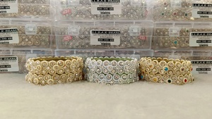 Charming Rajwadi Bangles for <b>Women</b> Designer Zinc Alloy Metal with Ball <b>Pearl</b> Main Perfect for Weddings and Party Wear Outfits - Product Image 4