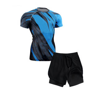 เสื้อรัดกล้ามแขนสั้นแบบใหม่สำหรับฝึกซ้อม MMA และ BJJ พร้อมกางเกงขาสั้นในสไตล์ที่เป็นเอกลักษณ์ - Product Image 1