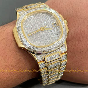 Montre sport pour homme en acier inoxydable carré de luxe avec cadran en verre analogique Mouvement ETA Design classique Style charmant - Product Image 2