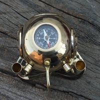 Mini casque de plongée en laiton maritime antique modèle de décoration intérieure poli avec porte-stylo cadeau