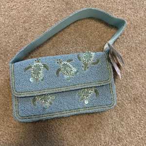 Embroidered Seed Bead Coin <b>Pouch</b> with <b>Belted</b> Strap Handmade Lightweight Customizable Square Shape Custom Logo - Product Image 6