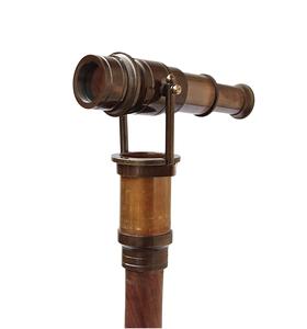 Bastón de caminar telescópico de madera para coleccionistas, con mango de latón estilo marino, bastón rústico. - Product Image 1