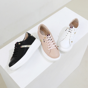 [JSHOE] Action peau de vache Bonjour plate-forme baskets 4.5cm pour femmes à lacets chaussures décontractées semelle épaisse confortable Style de marche - Product Image 5