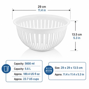 Large Transparent <b>Plastic</b> Fruit Bowl 5.6L Non-Toxic Eco-Friendly Dishwasher Safe for Salad Vegetable Serving and <b>Kitchen</b> Use - Product Image 4