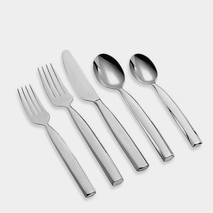 Ensemble de couverts en acier inoxydable poli avec manche long et épais, moderne, pour vente en gros (couteau, fourchette, cuillère à café) - Product Image 5