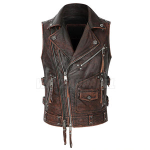 Chaleco de Cuero para Motocicleta, Resistente al Viento, Precio al por Mayor OEM, Chaleco de Cuero para Hombre - Product Image 1