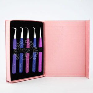 Pinzas para Pestañas de Acero Inoxidable Puntiagudas, Más Vendidas, con Ángulo de 45 Grados, Agarre Nano, Antiestáticas, Ligeras y Rectas - Product Image 4