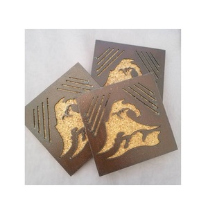 hot sale Creative Geometric Design High Quality Gold Brass Blank Metal Drink Coasters Laser <b>Cut</b> Metal Coaster Holder - Product Image 3