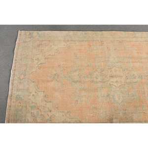 Tapis en laine turque vintage 5.2 x 9.4ft Orange vert Patchwork Design technique de tissage plat pour décorations de salon 4m Latex - Product Image 3