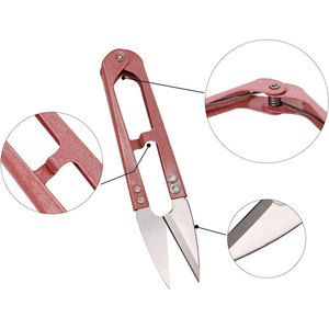 Coupe-fil à clip rapide avec lames tranchantes et robustes, 2 pièces, portable, pour la broderie, la coupe de fils, les travaux manuels et les projets de bricolage (rose/gris) - Product Image 2