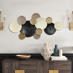 Cercles métalliques modernes Sculpture murale décorative en métal et décoration suspendue pour la décoration de la maison et du bureau - Product Image 6