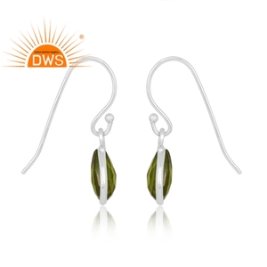 Meilleure qualité de boucles d'oreilles en argent sterling fin doublet péridot quartz pierres précieuses fabricant de bijoux personnalisés - Product Image 3