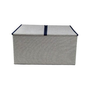 Boîtes de rangement en tissu épais respirant sacs en tissu pliable Cube de rangement panier organisateur avec couvercle et poignées rabattables - Product Image 2