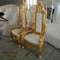 Fauteuils Trône Modernes Blancs Lion Roi Reine Faits à la Main pour Locations de Mariage, Salon, Événements de Villa, Banquets, Atelier ou Sous-sol