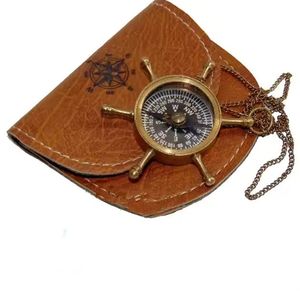 Beau nautique en laiton Silvertone boussole tenture murale Design moderne du milieu du siècle léger à la main pour le bureau à domicile en plein air - Product Image 5