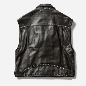 Chaleco de motorista de colores personalizados para hombre, Chaleco de Hip Hop de piel sintética, chaleco Punk, botón de cuerno, estilo informal suelto de talla grande - Product Image 2