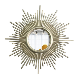 Espejo moderno de pared de hierro y metal con forma de hojas, accesorios de decoración de boda para el hogar de calidad de lujo, forma personalizada hecha a mano en venta - Product Image 6