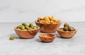 Ensemble de 4 bols en bois d'olivier faits à la main, bols gigognes en bois - Product Image 3