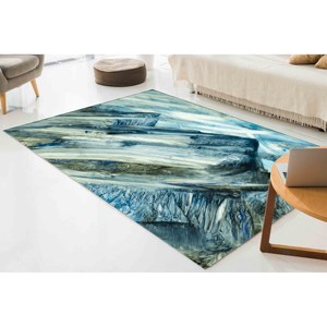 Alfombra con Diseño Abstracto de Montaña: Alfombra Antideslizante para Mascotas, Alfombra de Chenilla - Product Image 4