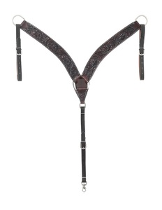 Fabricant de gros Accessoires pour chevaux de couleur personnalisés-Collier de poitrine et serre-tête en cuir brut d'origine occidentale Halters - Product Image 3