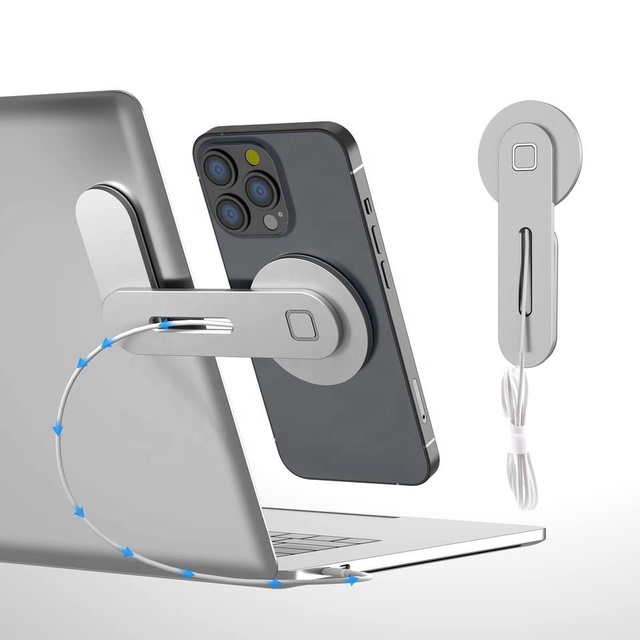 2023 Universal Magnetic Mobile Accessories Holder Magnetic Mount Laptop Side Extension Stand Phone With Wireless Fast Charger