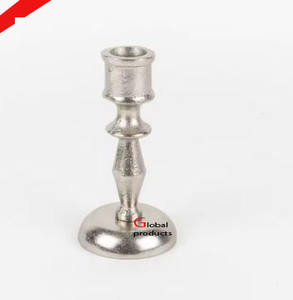 Porte-bougie en acier inoxydable finition argentée tendance pour hôtel, restaurant et bar - Product Image 4