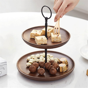 Wood <b>Cupcake</b> <b>Stand</b> for Restaurant & Hotels Table Decoration 2-Tier <b>Stand</b> Elegant Designer Wood Cake <b>Stand</b> - Product Image 4