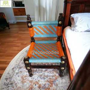 มาใหม่ล่าสุดที่ทันสมัยหรูหรามือถักออตโตมันไม้ไผ่พักเท้าแต่งหน้าสตูลสบายสตูลกระดูกฝังคอนโซล - Product Image 4