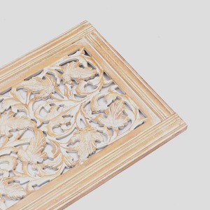 ดอกไม้มือแกะสลักผนังสี่เหลี่ยมตกแต่ง20X63สำเนียง" - Product Image 3