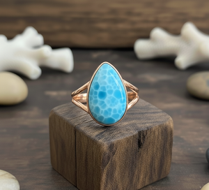 Bague en plaqué or rose, rhodié, turquoise, sertissage de pierre naturelle, design tendance pour femme, cadeau de fête de mariage unisexe - Product Image 4