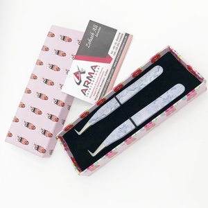 Pinzas Profesionales para Pestañas de 90 Grados con Punta Lisa, Diseño de Mármol, Acero Inoxidable, Antimagnéticas, Duraderas, con Logotipo Personalizado - Product Image 2