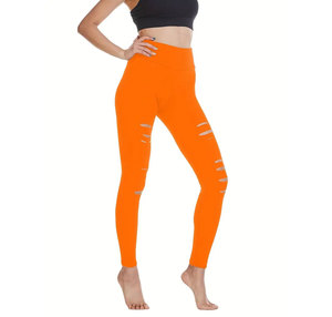 Leggings en tissu extensible pour femmes avec logo personnalisé Design OEM Matériau respirant pour les promotions au détail avec techniques de strass - Product Image 6