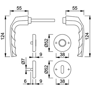 Juego de Rosetas de Aluminio Birmingham 1117/17KV/17KVS F1 Redondas SK/OL DIN Izquierda/Derecha D/D Hoppe - Product Image 3