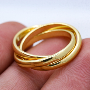 Nuevo anillo de triple banda 925 plata esterlina sólida chapado en oro anillo de banda Unisex regalos de joyería para mujeres a precio al por mayor - Product Image 2