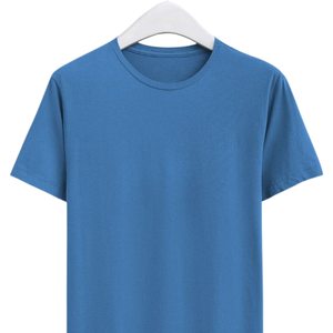 Camiseta Azul Cielo Lisa Premium, Logotipo Personalizado, Algodón de Alta Calidad, Cuello Redondo, Unisex, Manga Corta, Fabricante OEM, Venta al por Mayor, Lisa - Product Image 6