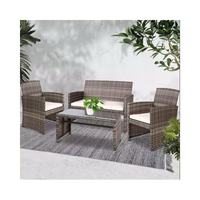 Ensemble de meubles de jardin modernes pour villa, 2 chaises, 1 canapé, 1 table, 1 banc en rotin tressé, logo personnalisé PHU LINH PLW-HYDRO