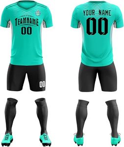 Uniforme de fútbol juvenil de alta calidad Patrón de lunares 3D Jersey que absorbe la humedad Pantalones cortos Tamaño 2-12Y Cuello en V Transpirable para niños - Product Image 4