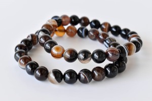 Beautiful Design Classic Romantic Heart Shape Meditation <b>Healing</b> Black Sulemani Agate Beaded Round Gemstone Anniversary <b>Bracelet</b> - Product Image 1