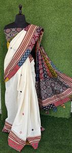 Dernières Broche Patch Miroir Lourd Style Bollywood Travail Saree Importé Soie Coton Tissu Ready-Made Ethnique Fantaisie Fête Porter Inde - Product Image 2