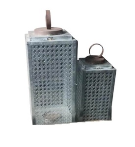 Juego de farolillos colgantes de hierro de alta calidad de 2 piezas con acabado pulido para decoración del hogar farolillos colgantes de Metal - Product Image 5