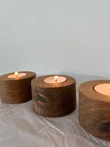 Tarros elegantes de vela de madera con tapas para decoración del hogar de lujo y eventos especiales de bajo costo - Product Image 2