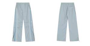 Pantalons de survêtement vintage à taille haute en toile, à rayures latérales, pour hommes, pantalons de survêtement évasés, vêtements de rue décontractés, vente en gros - Product Image 4