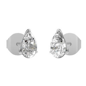 Boucles d'oreilles clous en moissanite poire 2 carats en or massif 14 carats, bijoux fins, cadeau pour femme, véritable moissanite poire 2 carats, vente en gros - Product Image 1
