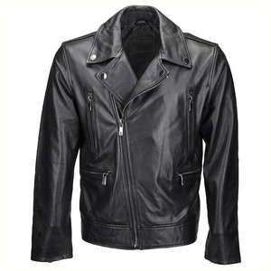 Vêtements de mode en cuir pour hommes Veste en cuir Veste de motards pour homme Manteau pour homme Veste de moto à col montant pour hommes - Product Image 4