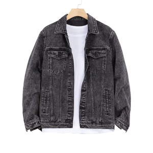 Chaqueta vaquera lavada con textura desgastada de alta calidad, chaqueta vaquera informal superior lavada, chaqueta desgastada Premium para hombre - Product Image 1