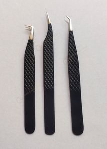 Juego de pinzas para pestañas doradas personalizadas de alta calidad, punta de fibra, puntas puntiagudas/redondeadas, herramientas de pestañas de acero inoxidable para salón - Product Image 6