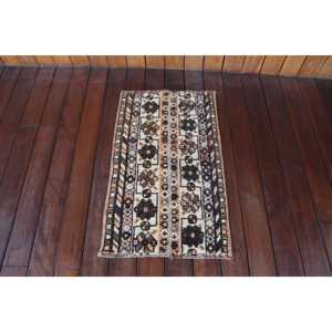 พรมขนาด 1.4x2.4 ฟุต, พรมตุรกีโบราณ, พรมลายทางสีน้ำตาล - Product Image 1