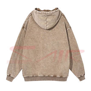 OEM Design Sweat à capuche pour homme délavé à l'acide Style de rue personnalisé Tenue décontractée de haute qualité 100% coton motif solide pour l'hiver - Product Image 2