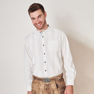 Chemise à col rabattu 2025 à manches longues, style bavarois allemand pour l'Oktoberfest, en coton, avec doublure intérieure, service OEM - Product Image 3